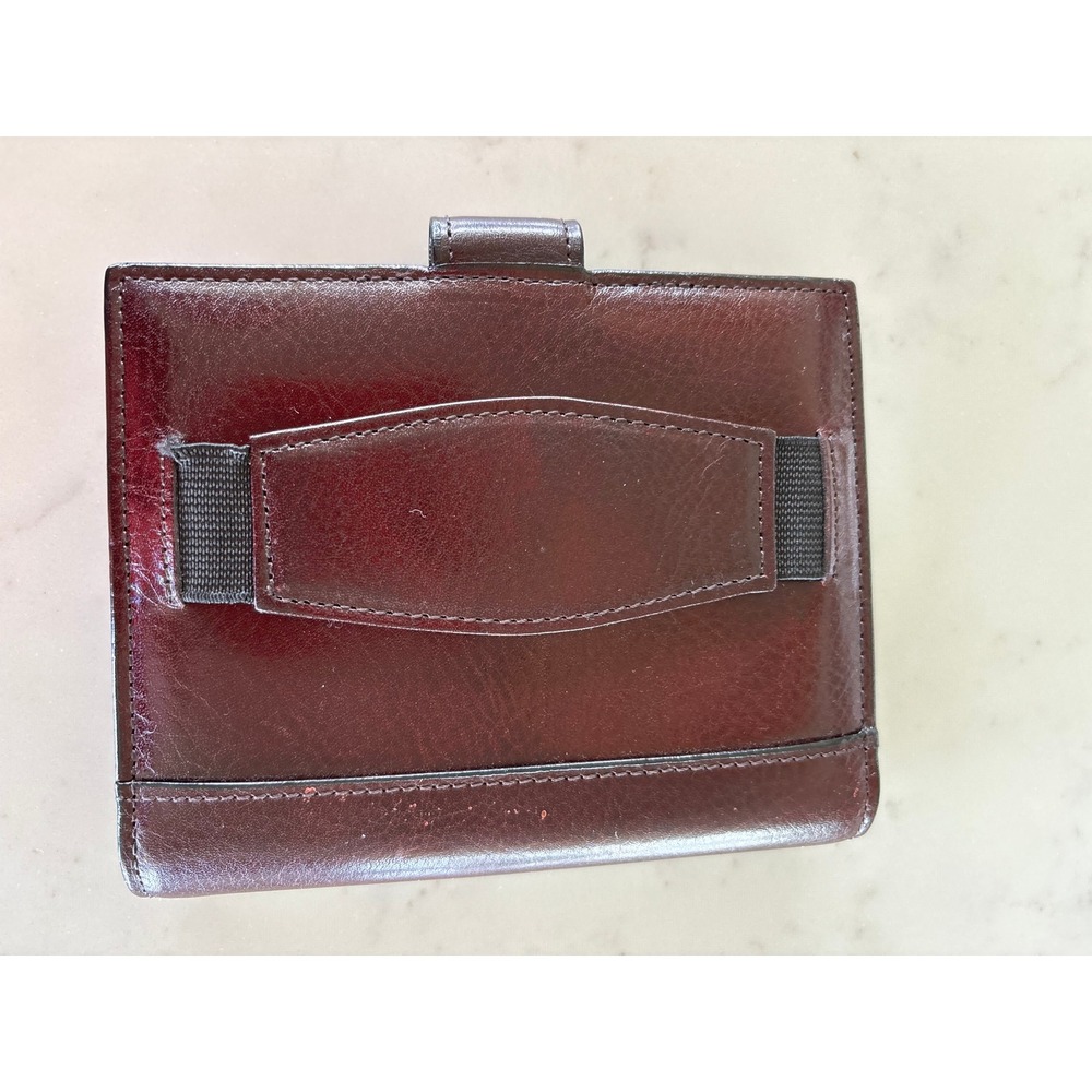 Tumi Mens Burgundy Leather Bifold Wallet with Tab Closure Mahogany Card Holder - Picture 3 of 9